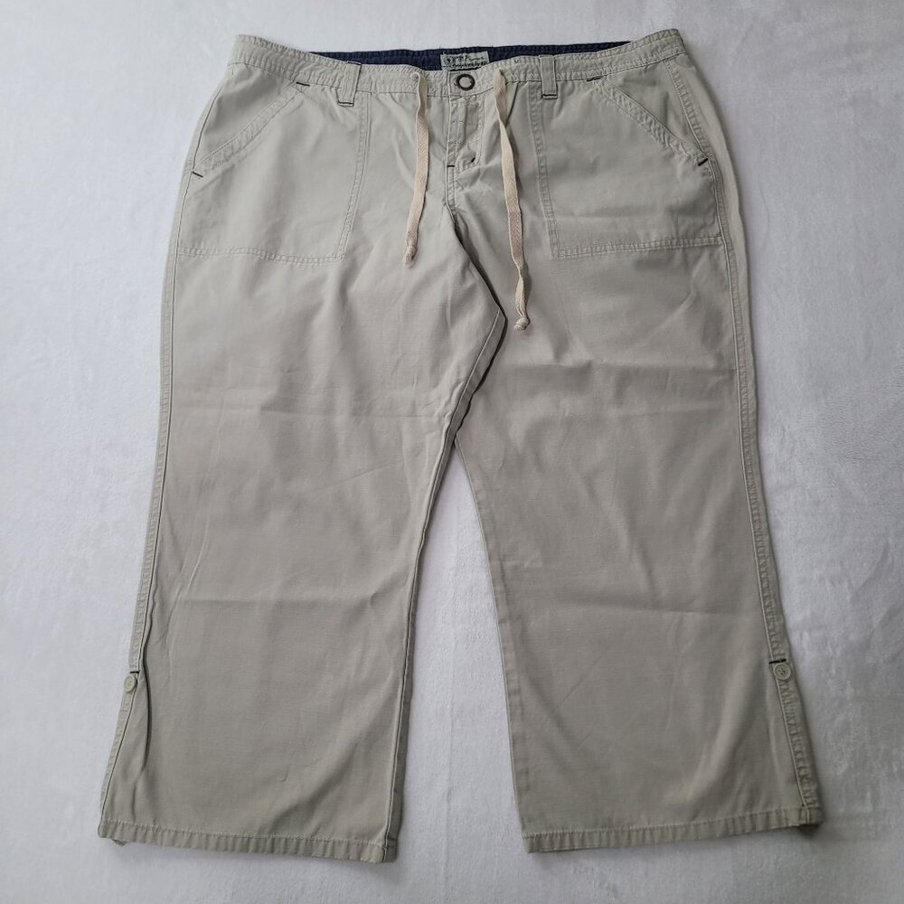 Utility Gear Femme by LEI Woman's Beige Waist Wide-Leg Crop Pants Size 16